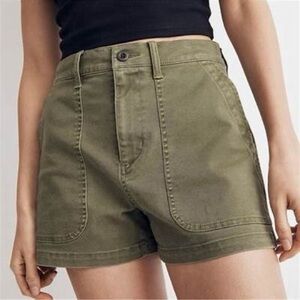 Madewell Olive the perfect vintage military  Shorts fatigue shorts high rise EUC